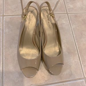 Bandolino, 9M, Open-toe heels, beige